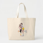 Best Friends Roller Schaats Grote Tote Bag (Voorkant)