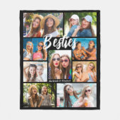 Best Friends Script BESTIES 9 Fotocollage Namen Fleece Deken (Voorkant)