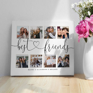 Best Friends Script Gift for Friends Photo Collage Canvas Afdruk