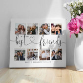 Best Friends Script Gift for Friends Photo Collage Canvas Afdruk