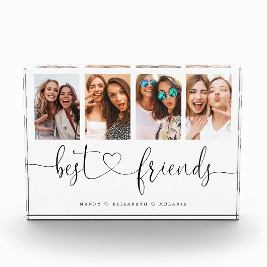 Best Friends Script Gift for Friends Photo Collage Fotoblokken (Voorkant)
