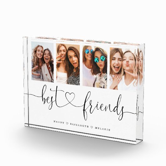 Best Friends Script Gift for Friends Photo Collage Fotoblokken (Rechts)