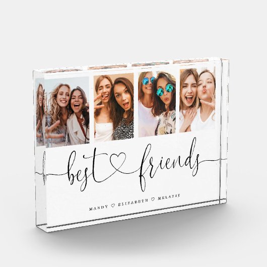 Best Friends Script Gift for Friends Photo Collage Fotoblokken (Links)