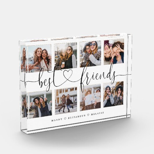 Best Friends Script Gift for Friends Photo Collage Fotoblokken (Links)