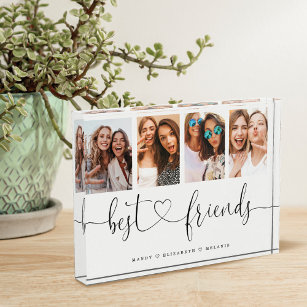 Best Friends Script Gift for Friends Photo Collage Fotoblokken