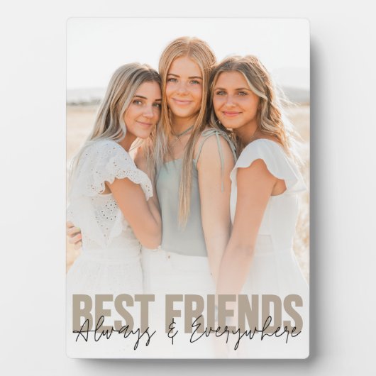 Best Friends Script Overlay Photo Plaque Fotoplaat (voorkant)