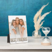 Best Friends Script Overlay Photo Plaque Fotoplaat (Zijkant)