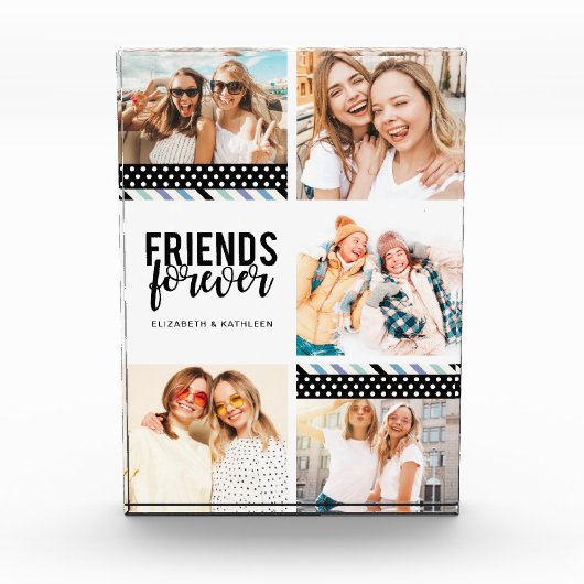 Best Friends Script Photo Collage Block Fotoblokken (Voorkant)