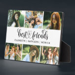 Best Friends Script Photo Collage Fotoplaat<br><div class="desc">Een foto van beste vrienden met ruimte voor 6 foto's. Met de woorden,  beste vrienden in een manuscriptdoopvont decorated. Pas het aan met foto's van uw vrienden en hun namen. Ideaal voor je BFF. Ontworpen voor jou door Blackberry Boulevard.</div>