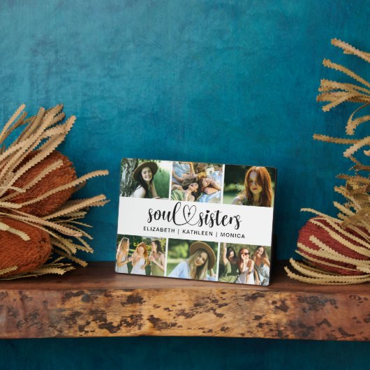 Best Friends Script Photo Collage Plaque Fotoplaat (Zijkant)