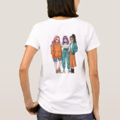 Best Friends Squad Girl Gang Anime Style Women's   T-shirt (Achterkant)