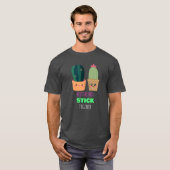Best Friends Stick Samen - Cute Cactus Pun T-shirt (Voorkant volledig)