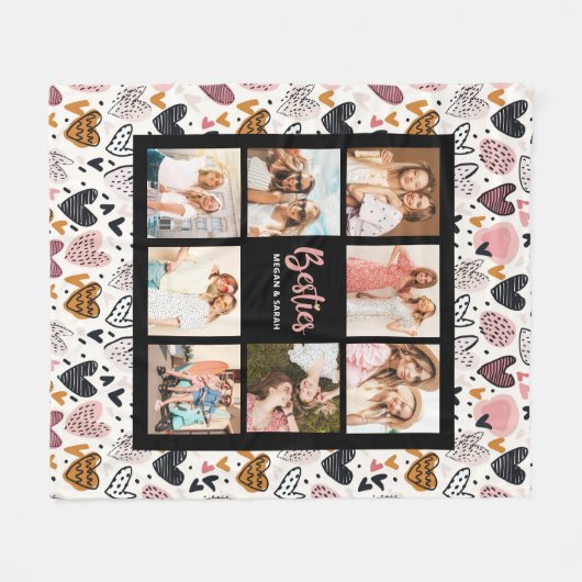 Best Friends Stylish BFF Friendship Photo Fleece Deken (Voorkant (Horizontaal))