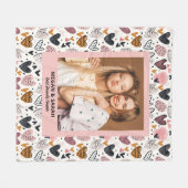 Best Friends Stylish BFF Pink Friendship Photo Fleece Deken (Voorkant (Horizontaal))