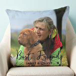 Best Friends Trendy Pet Dog Aangepast 2 Foto Kussen<br><div class="desc">Viel uw beste vriend met een douane-hoepaardkussen van de huisdierfoto's. Elk huisdier verdient zijn eigen persoonlijke foto-kussen. Geweldig geschenk voor alle honden moeders en vaders, kattenmoeders en vaders, en alle liefhebbers van huisdieren! De piloot is dubbelzijdig zodat kunt u verschillende foto's op elke kant doen. Het front is gepersonaliseerd met...</div>