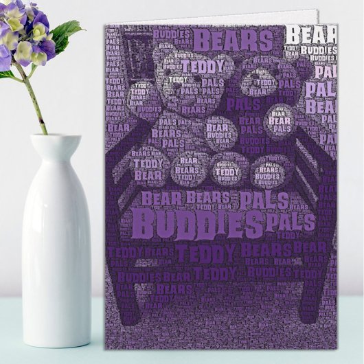 Best Friends Typography Happy Birthday Teddy Bears Kaart