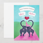 Best Friends Valentijn Whimsical Cat Custom Feestdagenkaart (Voorkant / Achterkant)