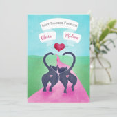 Best Friends Valentijn Whimsical Cat Custom Feestdagenkaart (Staand voorkant)