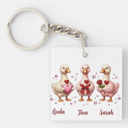 Best friends Valentine Geese friends Sleutelhanger (voorkant)
