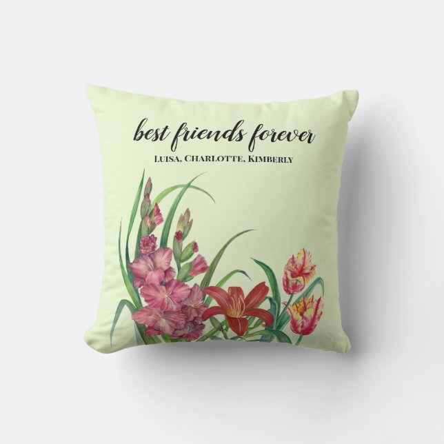 Best Friends Warm Color Floral Spring Blooms Kussen (Voorkant)