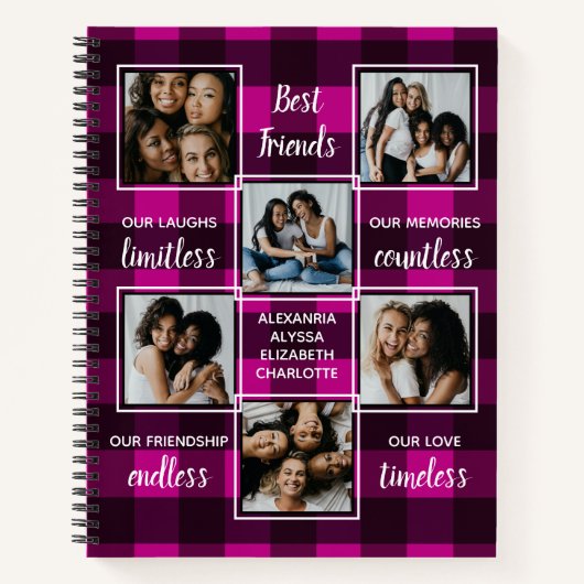 Best Friendship Gift Pink Pset 6 Foto Notitieboek (Voorkant)