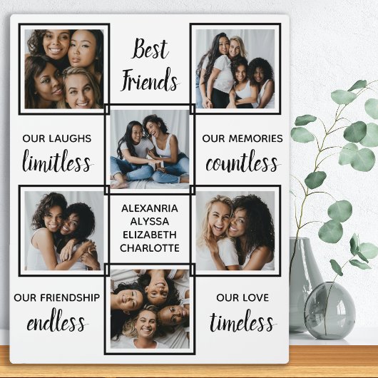 Best Friendship Gift Unieke Photo Collage Fotoplaat