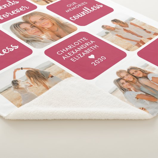 Best Friendship Poem Modern Photo Collage Sherpa Deken (3/4)