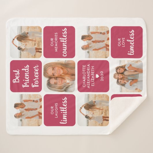 Best Friendship Poem Modern Photo Collage Sherpa Deken (Voorkant (horizontaal))