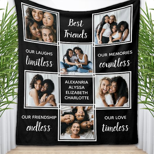 Best Friendship Quote Unieke Photo Collage Fleece Deken