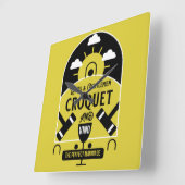 Best Funny Croquet Game Vierkante Klok (Hoek)