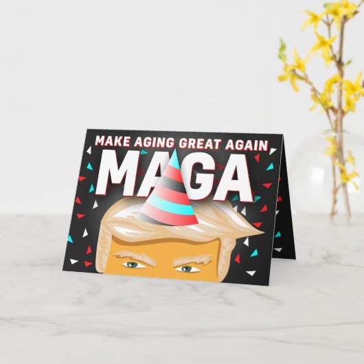 Best Funny MAGA Donald Trump Birthday Kaart (Gele Bloem)