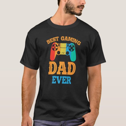 Best Gaming Dad Ever  Dad Design Cute Father Quote T-shirt (Voorkant)