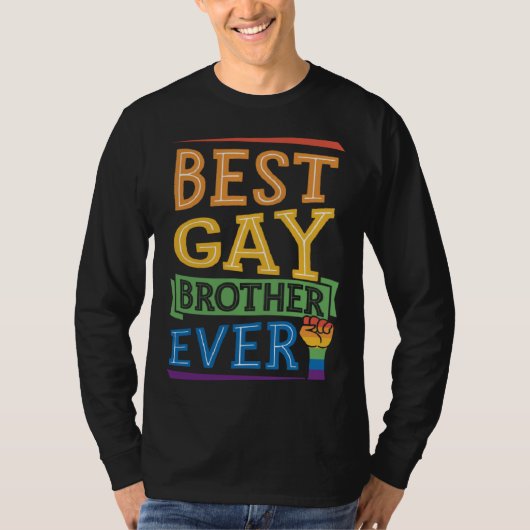 Best Gay Brother Ever Cute  Gay Pride Sibling T-shirt (Voorkant)