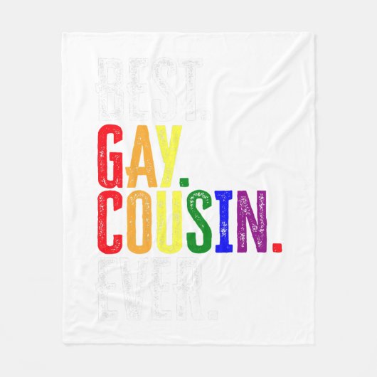 Best Gay Cousin Ever LGBT Pride Gay Cousin Gift Fleece Deken (Voorkant)