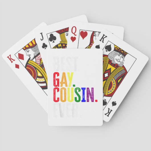 Best Gay Cousin Ever LGBT Pride Gay Cousin Gift Pokerkaarten (Achterkant)