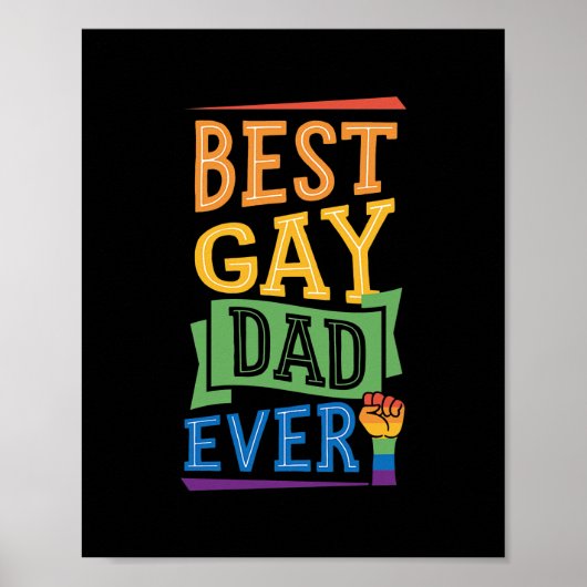 Best Gay Dad Ever Cute Funny Gay Pride van Son Poster (Voorkant)
