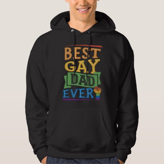 Best Gay Dad Ever Cute Gay Pride from Son Daughte Hoodie (Voorkant)