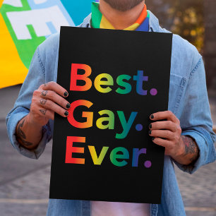 Best Gay Ever LGBT Pride Rainbow Flag Poster