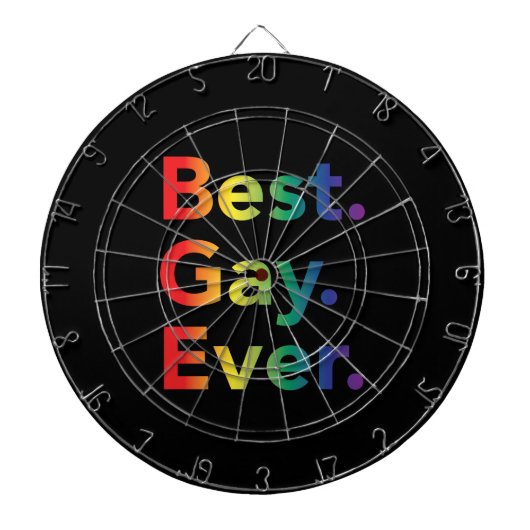 Best Gay Ever LGBT Rainbow Flag Dartbord (Voorkant)