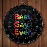 Best Gay Ever LGBT Rainbow Flag Dartbord<br><div class="desc">Gay trots op zijn beste. Eenvoudige maar gewaagde typografie met de kenmerkende regenboog van de LGBT-beweging. Een explosie van kleur voor wanneer je je geweldig voelt!</div>
