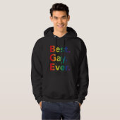 Best Gay Ever LGBT Rainbow Flag Hoodie (Voorkant volledig)