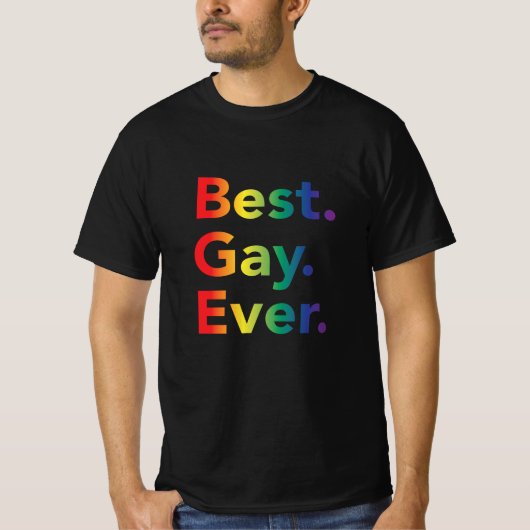 Best Gay Ever LGBT Rainbow Flag T-Shirt (Voorkant)