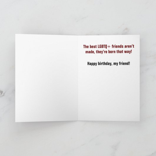 Best Gay Friend Birthday Kaart (Binnen)