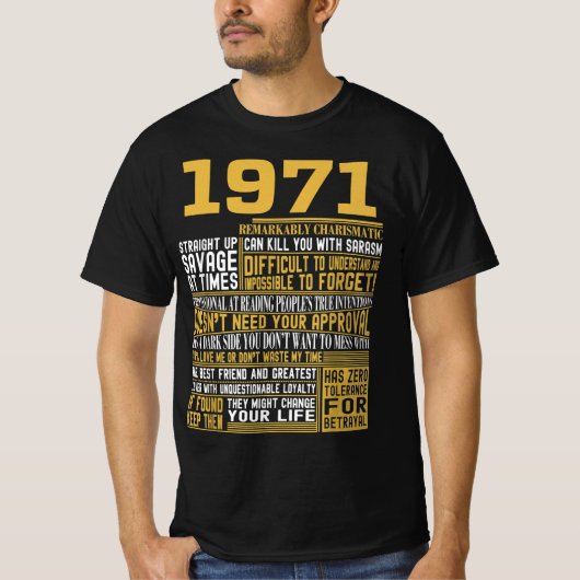 Best geboren in 1971 Feiten voor Mannen, vrouwen, T-shirt (Voorkant)