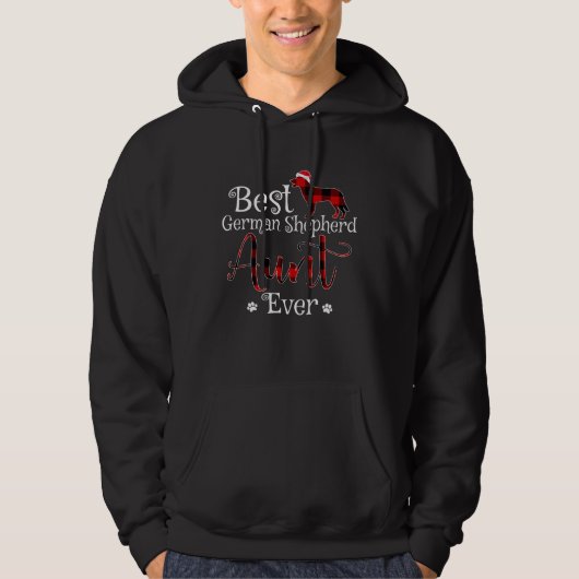 Best German Shepherd Aunt Ever plaid Christmas Hoodie (Voorkant)