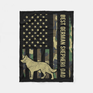 Best German Shepherd Dog Dad Camouflage American F Fleece Deken