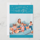 Best Gift Aqua Peach Valentines Day Photo Feestdagenkaart (Voorkant)