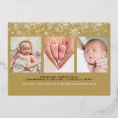 Best Gift Ever 4 Photo Kerstmis Baby Birth Gold Folie Feestdagenkaart (Achterkant)