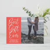 Best Gift Ever Baby Pregnancy Holiday Foto Feestdagenkaart (Staand voorkant)