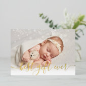 Best Gift Ever Birth Notice Photo Folie Card Folie Feestdagenkaart (Staand Voorkant)